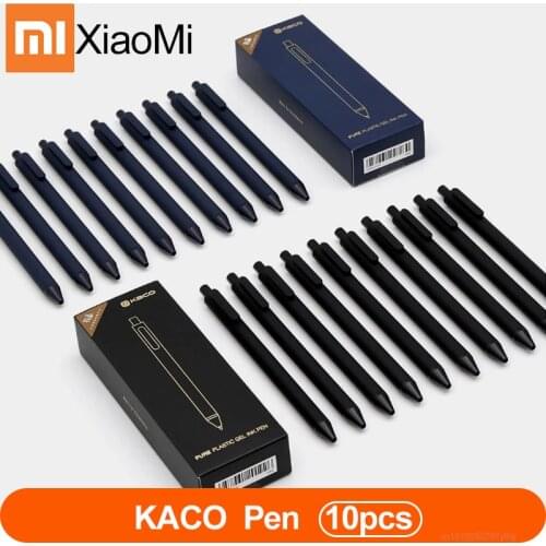10pcs/lot Xiaomi KACO 0.5mm Sign Pen Signing Pen Smooth black Ink Writing Durable Signing 2 Colors For Student School/Office