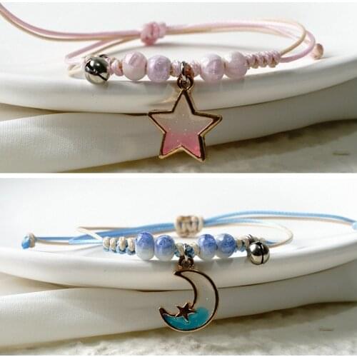 2021 Star Moon Couple Bracelet Girlfriends Ceramic Bracelet Gift #YXSL03
