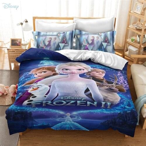 3d Disney Frozen Bedding Set Cartoon Anna Elsa Duvet Cover Set Pillowcase Boy Girl Kids Comforter Cover Set Twin Queen King Size