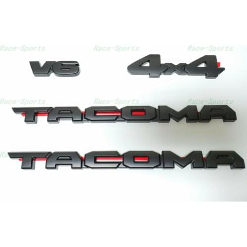 4PCS KIT BLACKOUT OVERLAY OEM EMBLEM BADGE Fit For 2016-2020 TACOMA V6