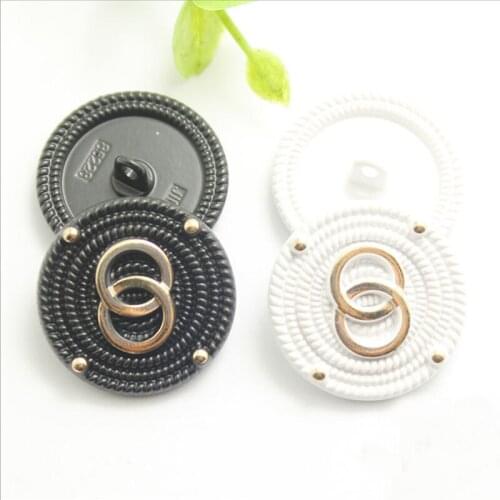 50 PCS High-End Metal Small Fragrance Buttons Spot Wholesale Woolen Coat Buttons Black And White 18-25MM