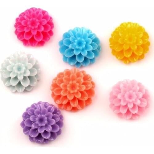 50Pcs Mixed Resin Flower Decoration Crafts Cute Kawaii Beads Flatback Cabochon Embellishments For Scrapbooking DIY Accessories
