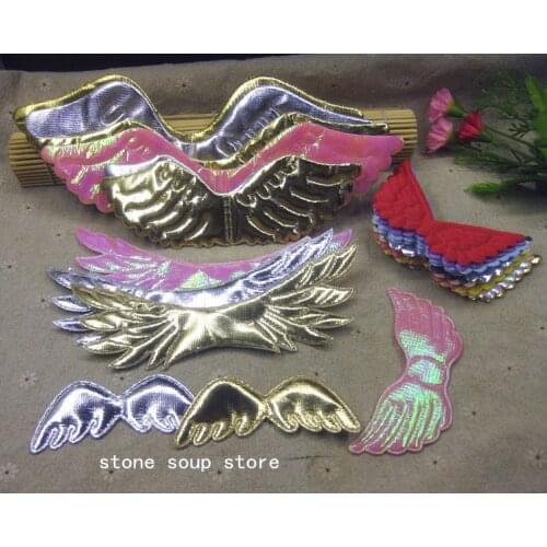 6-12pcs Various styles Cloth Angel Wing Fabric Wing Christmas/Wedding Ornament Backpack Clothing Diy Decoration Craft