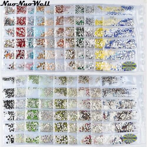 8sets Multi-size Crystals Strass Charms Partition Mixed Size Nail Decorations Glass Nail Rhinestones For Nails Art Decorations