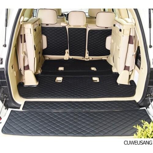 CUWEUSANG car trunk mats for Toyota Land Cruiser 120 200 2009-2019 years cargo liner carpet interior auto accessories