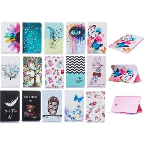 Funda Capa For Samsung Galaxy Tab A 10.1 T580 T585 SM-T580 T580N Tablet Coque Case Print Folio Stand PU Leather Skin Cover Shell