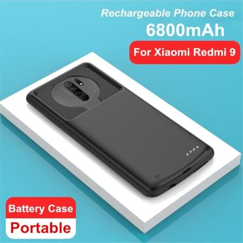 NTSPACE 6800mAh Battery Charger Case For Xiaomi Redmi 9 Battery Case Backup Power Bank Charging Cover for Redmi 9 Powerbank Case