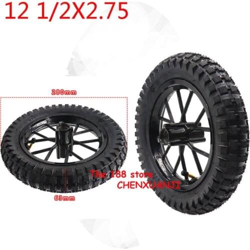 Black 12 1 / 2 x 2.75 tire with aluminum hub for 12.5 inch 49cc off-road bicycle mx350 MX400 scooter tire