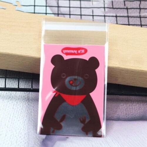 Baking Packaging For Cute Little Bear Cookie Kraft Paper Bags With Cute Cartoon Pattern Party Wrapping Candy Cookies Supplies