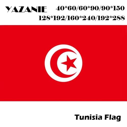 YAZANIE 60*90cm/90*150cm/120*180cm/160*240cm Tunisia Flag Large Polyester National Hanging Flag Outdoor Flying World Custom Flag