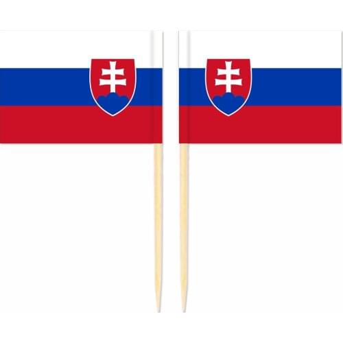 Slovakia Toothpick Flag 3.5X2.5CM Cake Topper Party Cupcake Wedding Baby Shower Supplies Lovely Baking Dessert Decorations