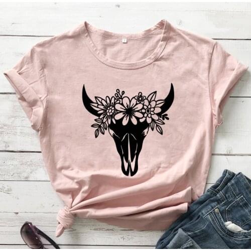 Cow With Flowers Graphic T-shirt Funny 90s Animal Lover Gift Tshirt Aesthetic Women Tumblr Hipster Grunge Farm Tees Tops vestido