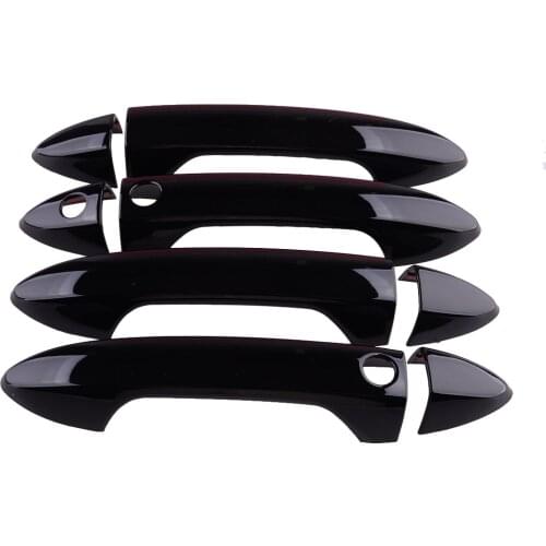 8Pcs Car ABS Glossy Black Side Door Handle Cover Trim With Smart Keyless Hole Fit For Honda Accord 9th 2013 2014 2015 2016 2017