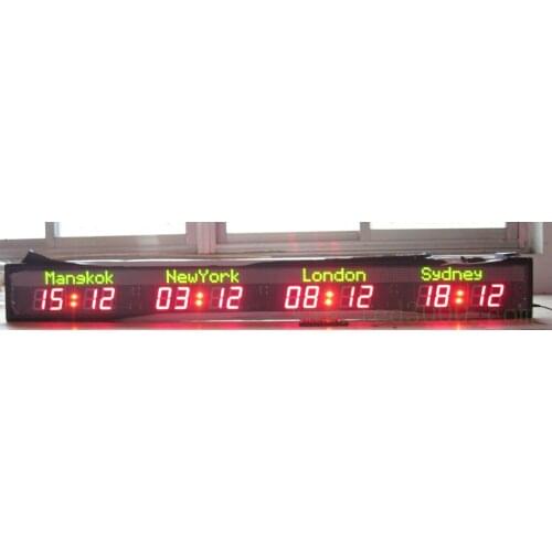 Hotel digital clock/led clock(4 cities world time clock)