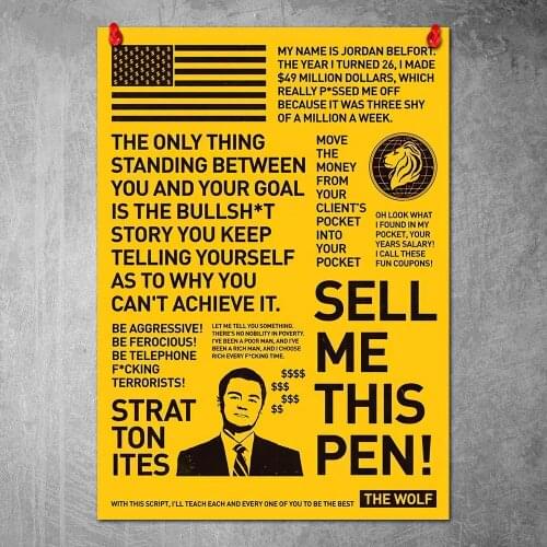 Movie Wall Street Wolf Poster Canvas Wall Art Print Painting Pictures Bedroom Anime Decor No Frame