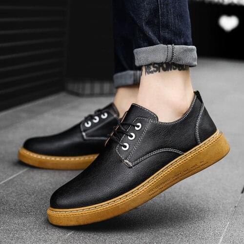 Fashion Men Casual Shoes Men Leisure Shoes Black Casual Leather For Sneaker Lether Zapatos Informales De Hombre Casuales Para