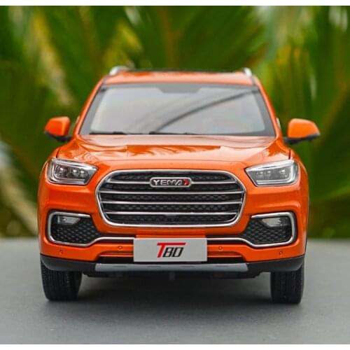 Diecast Yemaauto T80 SUV Model 1:18 Scale White / Orange + Small gift