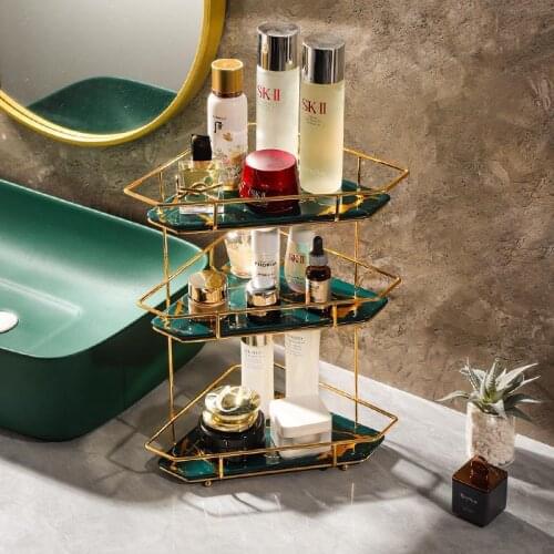Multilayer Luxury Desktop Cosmetic Storage Rack Makeup Jewelry Sundries Display Bathroom Toiletries Shelf Skin Care Organizer