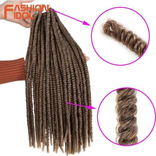 FASHION IDOL 18 Inch Fluffy Crochet Braids Spring Twists Hair 14 Strands Synthetic Hair Braiding Passion Twist Hair Extensions