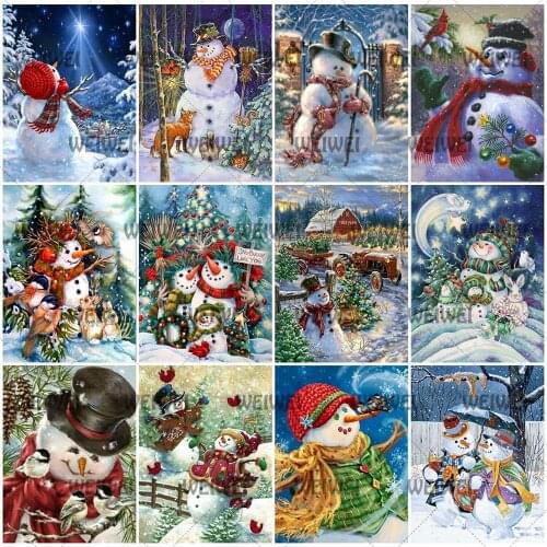 Cartoon 5D DIY Diamond Painting Snowman Mosaic Diamond Embroidery Christmas Pictures Rhinestones New Arrival Home Handmade Decor