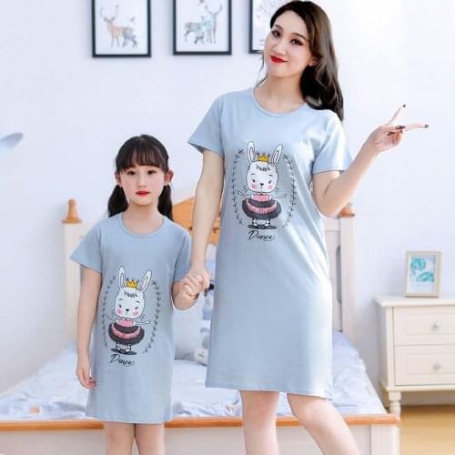 Cartoon Girls Cotton Nightdress Sleeping Dress Children Summer Short-sleeved Nightgowns Big Girl Sleepwear Plus Size Night Dress