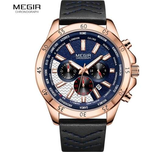 Erkek Kol Saati MEGIR Watch Men Fashion Sport Quartz Mens Watches Top Brand Luxury Military Watch Relogio Masculino Zegarek Mesk