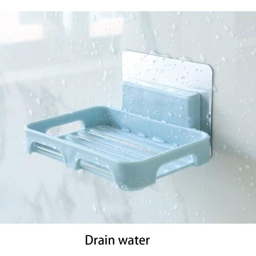 Wall Mounted Durable Soap Box Dishes Drain Soap Sponge Holder Storage Rack Kitchen Brush Placer Bathroom Organizer Soap Rack