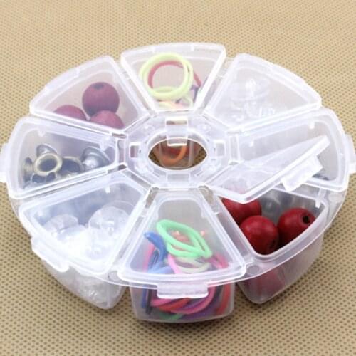 New 8 Round Compartment Storage Box Transparent Pp Plastic Box Small Component Jewelry Tool Box Bead Pills Objects Organizer