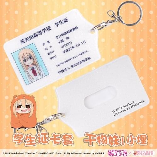 New Anime Himouto! Umaru-chan Doma Umaru Acrylic Cards Holder Keychain Bags Pendant KeyringCosplay props Gifts
