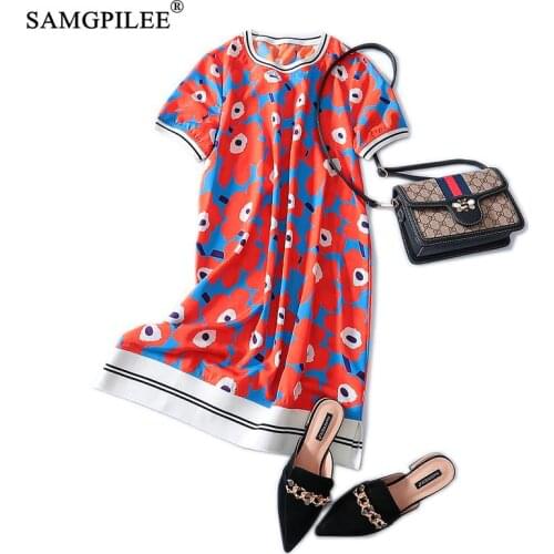 Dresses 2020 Clothes Plus Size Women Vestido Casual Summer Dress Woman A-line Print Short Knee-length O-neck Dresses For Women