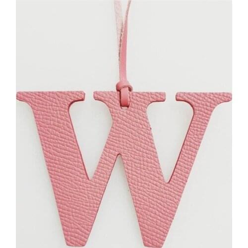 Leather English Letters Charm W Character Bag Pendant