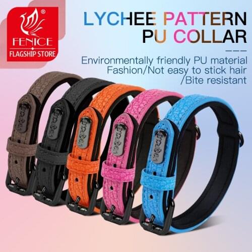 Pet Dog PU Collar Pet Collar Small Medium Large Dogs Pitbull Pug Outdoor Supplies