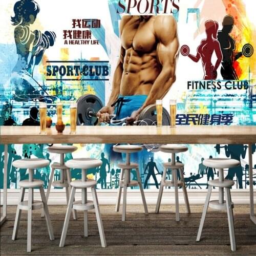 Drop Shipping Photo Wallpaper 3D Stereo Wallpaper Fashion Graffiti Fitness Club Background Custom Wallpaper Stadium Lobby Mural