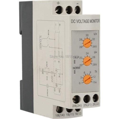 DVM-A/24V DC 24V 12V 48V Adjustable Over/Under Voltage Monitoring Relay