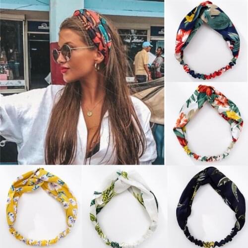 Richkeda Store New 2021 Fashion Women Girls Summer Bohemian Hair Bands Print Headbands Vintage