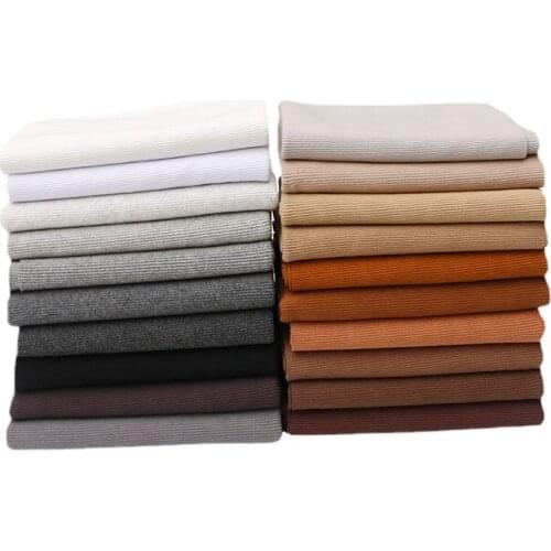 Width 43'' Pure Color Simple Elastic Thread Pure Cotton Fabric By The Yard For Neckline Cuff Cloth Accessories Material