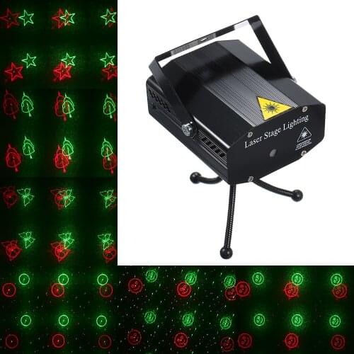 LED disco light Newest Mini Laser Projector Christmas Decorations Laser stage Light Dj sound party lights DJ Show Xmas Light