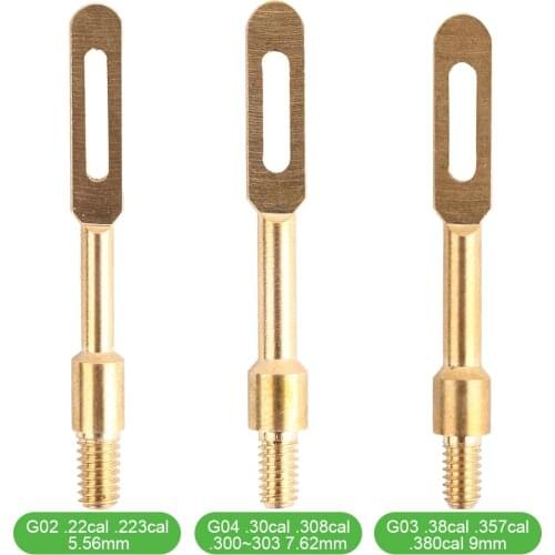 Tactical Solid Brass Slot Tips Gun Clean Patch Puller Patch Holder Gun Cleaning Brush Pointed Jags G02 G03 G04 for Rifle Airsoft