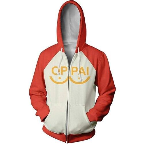 One Punch Man Hero Saitama Oppai Hoodies Cosplay Costume Hooded Jacket Zipper Sweatshirts Men Women Outerwear Coat Outfit Tops