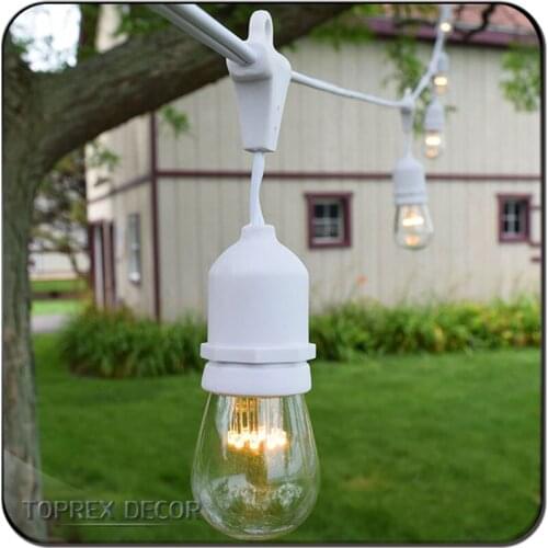 Toprex 10m E27 white rubber Dropping belt light backyard outdoor string lights festival patio lights christmas decoration