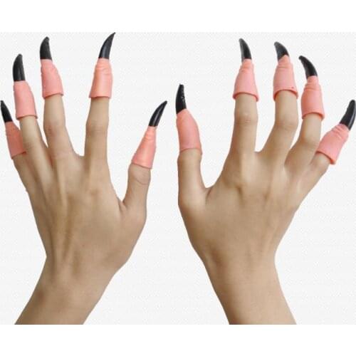 Vampire witch fake nails horror scary Halloween costume pointed ghost rubber claw finger nail party fancy dress COS zombie prop