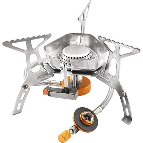 WAKYME Outdoor Gas WindProof Camping Stove Ultra-light Portable split Picnic grill Kitchen Cylinder Butane Grill Lighter
