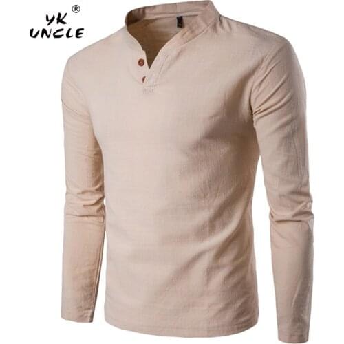 YKUNCLE Brand Clothes Chinese Style Streetwear T Shirt Men Fashion Vintage Cotton Linen T-shirt Standing Collar T Shirts For Man