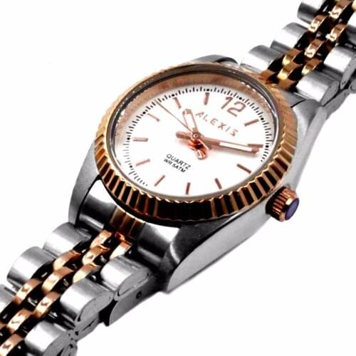 Alexis Women Analog Quartz Japan Miyota 2035 Movement Matt Silver Stainless Steel Band White Dial Water Resistant