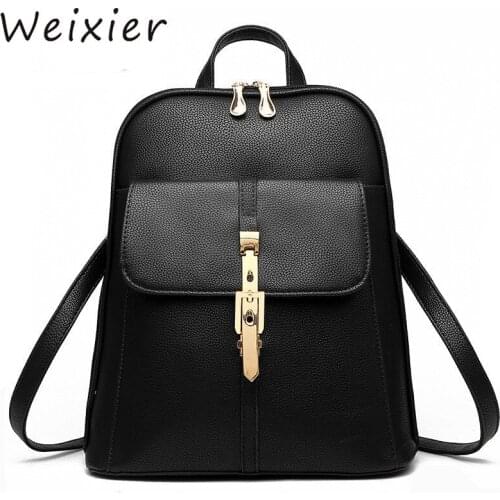 Women Backpack High Quality PU Women Bag Leather School Bags For Teenagers Girls Fashion Korean Style Large capacity NA-51