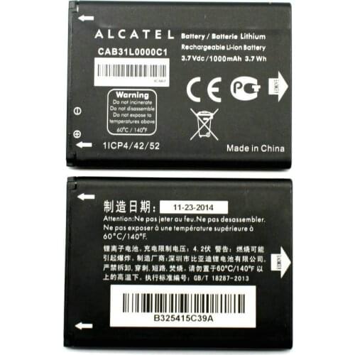 1pcs 100% High Quality CAB31L0000C1/CAB31L0000C2 Battery For Alcatel i808 / TCL T66 A890 Mobile Phone + Tracking Code