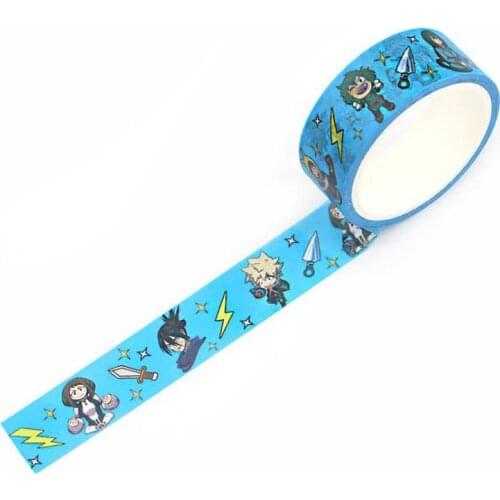 1 Pcs New Anime My Hero Academia Masking Wash Tapes Decorative Adhesive Tape DIY Scrapbooking Sticker Label Toys Gifts
