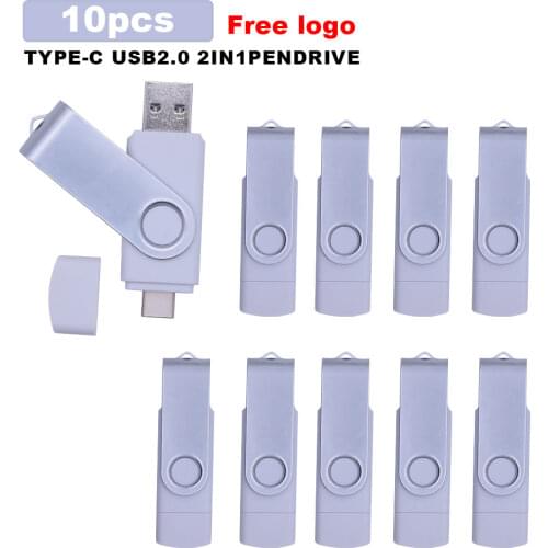 10pcs/lot USB 2.0 Promotions Type-C usb 2.0 OTG 32GB 64GB External Storage memory stick 16GB 8GB Mobile computer USB flash drive
