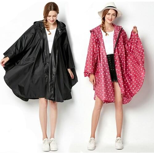 100% Polyester Portable Travel Camping Accessories Waterproof Women Raincoat Ladies Rain Coat Breathable Long Rainwear Suit