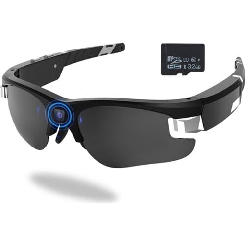 1080P HD Video Glasses Lightweight Eyewear 32GB TF Card Included Riding Camera Sunglasses for Outdoor Sports Driving Motorcycle